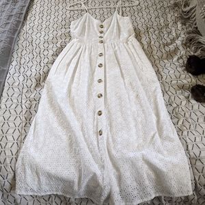 White eyelet lace dress